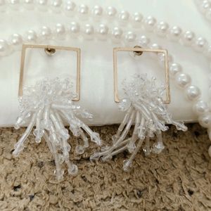 White Fancy Earrings