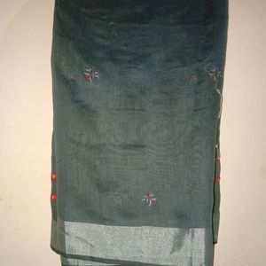 Embroidery Cotton Saree