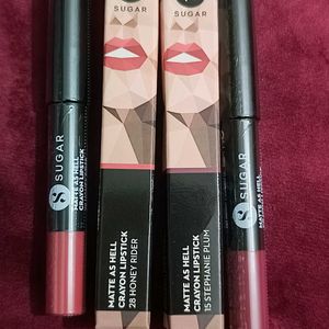 2 Combo Sugar Matte Hell Crayon Lipstick Only 499/