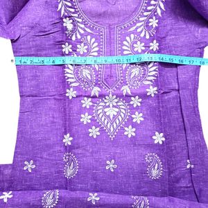 Stitched Cotton Kurta In Chikanwork