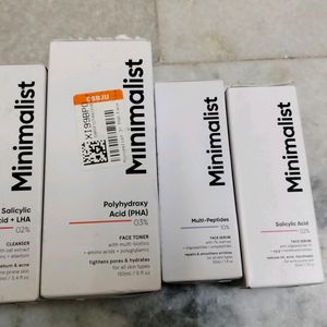 Minimalist Facewash Toner Multipeptide,Bha Serum