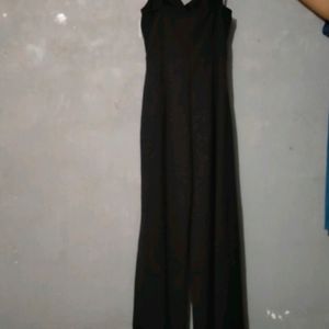 Black Polyester Jumpsuit With Attract Cutouts ..