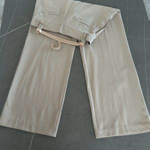 Light Beige Straight Legged Trouser