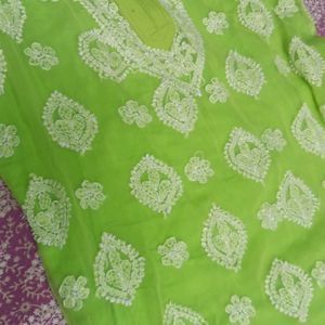 Lime Green Kurta With Sharara