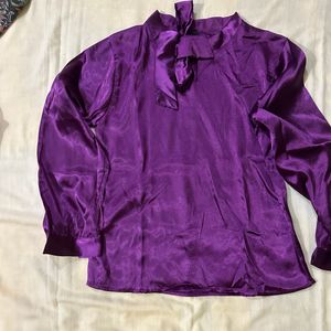 satin purple shirt