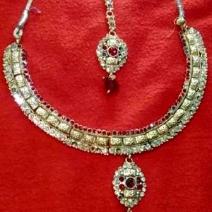 Necklace Earings Set With Mangtika 👌