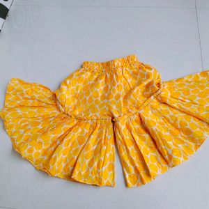 P & S CO Girl' Yellow sharara set