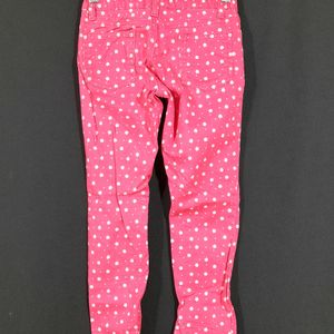 Pink Printed Pant For Girls (7-8 Years)