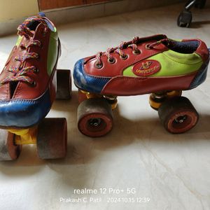 Used 7-9 Years Roller Skates & Safety Kit Includes