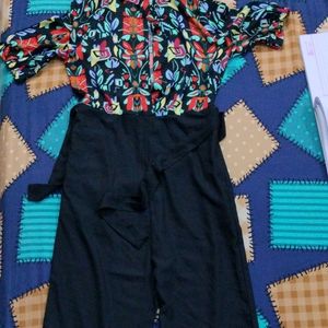 Multicolored black jumpsuit