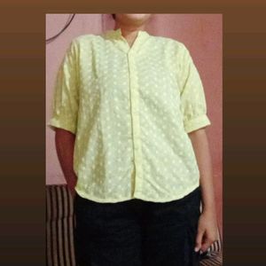 Brand New Yellow Shirt With Embroidery Detailiy