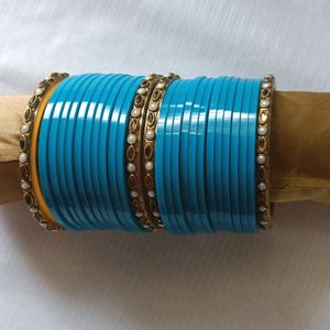 Blue Plastic Bangles Set.