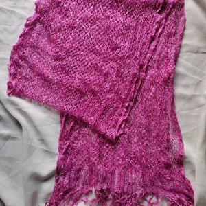 Pink Crochet Stole