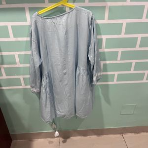 Light Blue Short kurti With Thread Work