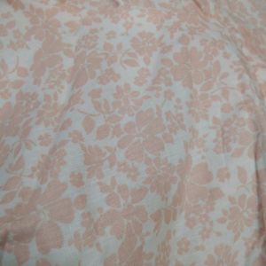 White And Pink Flower Print Top