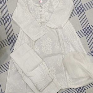 White Chaikkari Set 4-5 Year Girl