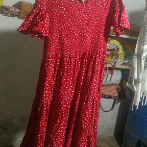 Red Knee Length Dress