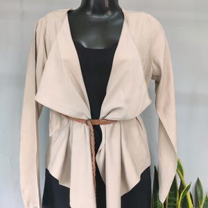 Draped Collar Coat