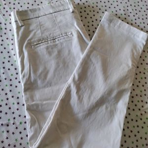 Zara 35 Length White Jeans