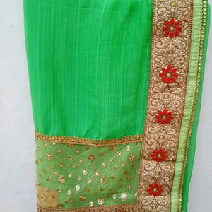 Wedding Saree+Artificial Flowers