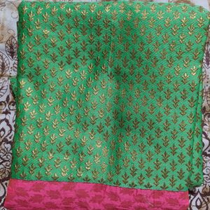 Parrot Green And Pink Brocade Kurta