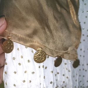 Golden N White Kurti