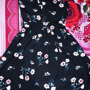 Stylo Bug Floral Printed Halter Neck A-line Dress