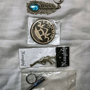 3 Keychains + 1 Refrigerator Magnet