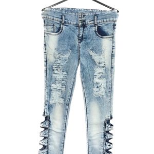 jeans cropped skinny fit low  trimmed. stylish