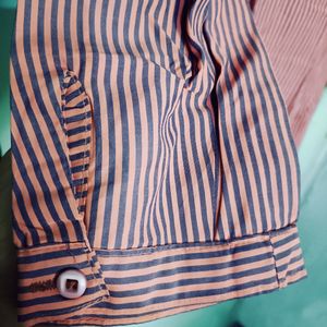 Stripped Peach Color Formal Shirt