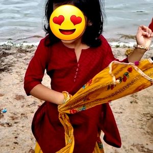 Beautiful Maroon Patiala Set For 4-5 Years Girl