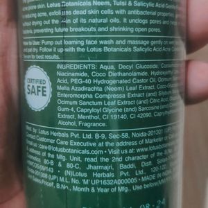 Lotus Neem Tulsi etc. Gentle Foaming Face Wash