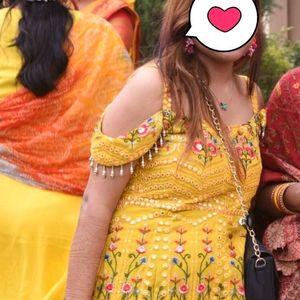 yellow sharara  *no swap no coin* suitable for haldi function # take look on my collection#