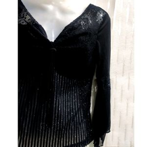 Stylish Black  transparent Top For women's