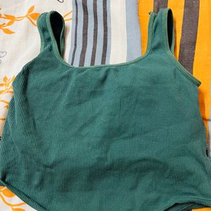 Women Green Padded Sports Bra