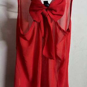 Red Back Bow Top