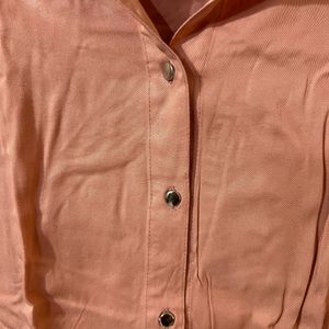 Peach Shirt w Ruffle Details