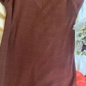 Coffee Brown Wool Top