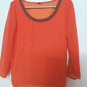 Orange Colour Only Brand Top..