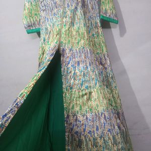 Very Beautiful Front Slit Cut Gown With Plazo