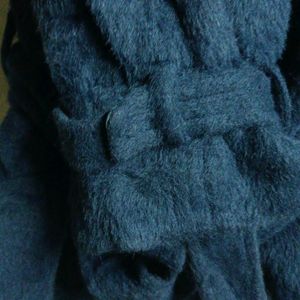 Women's Short Fur Coat Blue Jacket