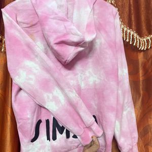 Crop Simba Pink And White Hoodie