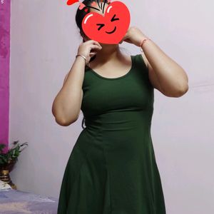 Dark Green Skater Dress