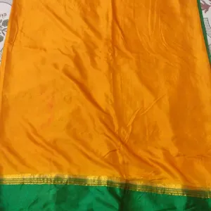 Mustard With Green Saree