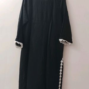 PURE BLACK WOMANS KURTA SET