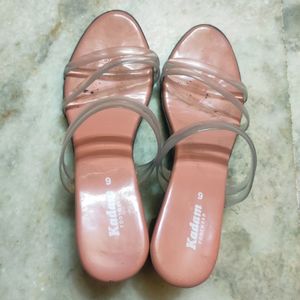 New Transparent Peach Heels