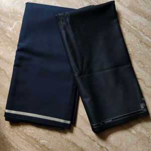 2Unstitched Pant Piece For Men Blue nd Black Colou