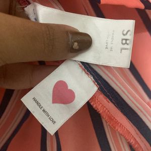 Stalk Buy Love Peach Striped Top (women)