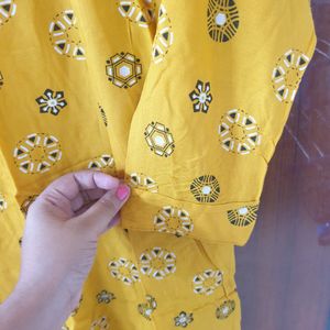 Yellow Short Kurti