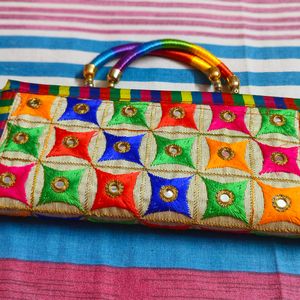 Brand New Rajasthani Stich Mirron Work Clutch